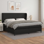 Giroletto a Molle con Materasso Nero 200x200 cm in Similpelle