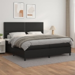 Giroletto a Molle con Materasso Nero 200x200 cm in Similpelle