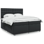 Giroletto a Molle con Materasso Nero 200x200 cm in Similpelle