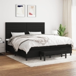 Giroletto a Molle con Materasso Nero 200x200 cm in Tessuto