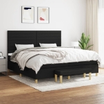 Giroletto a Molle con Materasso Nero 200x200 cm in Tessuto