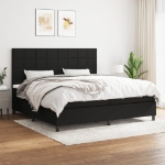 Giroletto a Molle con Materasso Nero 200x200 cm in Tessuto