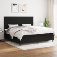 Giroletto a Molle con Materasso Nero 200x200 cm in Tessuto