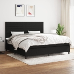 Giroletto a Molle con Materasso Nero 200x200 cm in Tessuto