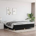Giroletto a Molle con Materasso Nero 200x200 cm in Tessuto