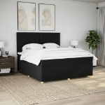 Giroletto a Molle con Materasso Nero 200x200 cm in Tessuto