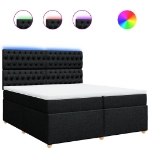 Giroletto a Molle con Materasso Nero 200x200 cm in Tessuto