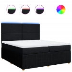 Giroletto a Molle con Materasso Nero 200x200 cm in Tessuto