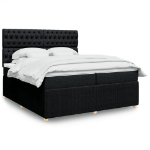 Giroletto a Molle con Materasso Nero 200x200 cm in Tessuto