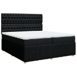 Giroletto a Molle con Materasso Nero 200x200 cm in Tessuto