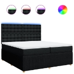 Giroletto a Molle con Materasso Nero 200x200 cm in Tessuto