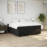 Giroletto a Molle con Materasso Nero 200x200 cm in Tessuto
