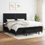 Giroletto a Molle con Materasso Nero 200x200 cm in Tessuto