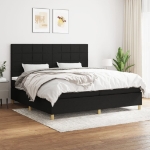 Giroletto a Molle con Materasso Nero 200x200 cm in Tessuto