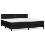 Giroletto a Molle con Materasso Nero 200x200 cm in Tessuto