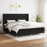 Giroletto a Molle con Materasso Nero 200x200 cm in Tessuto