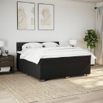 Giroletto a Molle con Materasso Nero 200x200 cm in Tessuto