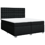 Giroletto a Molle con Materasso Nero 200x200 cm in Tessuto