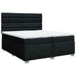 Giroletto a Molle con Materasso Nero 200x200 cm in Tessuto