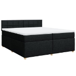 Giroletto a Molle con Materasso Nero 200x200 cm in Tessuto