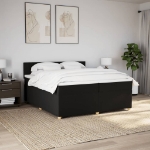 Giroletto a Molle con Materasso Nero 200x200 cm in Tessuto