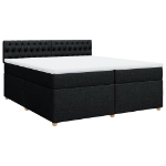 Giroletto a Molle con Materasso Nero 200x200 cm in Tessuto