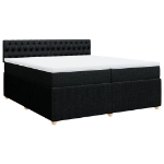Giroletto a Molle con Materasso Nero 200x200 cm in Tessuto