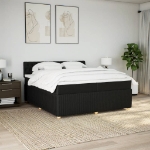 Giroletto a Molle con Materasso Nero 200x200 cm in Tessuto