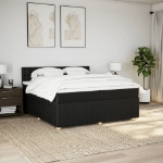 Giroletto a Molle con Materasso Nero 200x200 cm in Tessuto