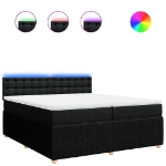 Giroletto a Molle con Materasso Nero 200x200 cm in Tessuto