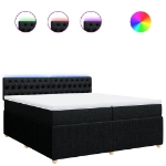 Giroletto a Molle con Materasso Nero 200x200 cm in Tessuto