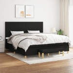 Giroletto a Molle con Materasso Nero 200x200 cm in Tessuto