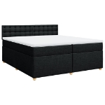 Giroletto a Molle con Materasso Nero 200x200 cm in Tessuto