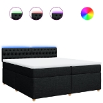 Giroletto a Molle con Materasso Nero 200x200 cm in Tessuto