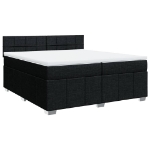 Giroletto a Molle con Materasso Nero 200x200 cm in Tessuto