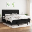 Giroletto a Molle con Materasso Nero 200x200 cm in Tessuto