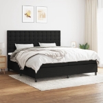 Giroletto a Molle con Materasso Nero 200x200 cm in Tessuto