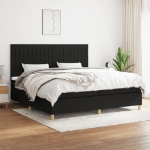 Giroletto a Molle con Materasso Nero 200x200 cm in Tessuto