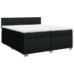 Giroletto a Molle con Materasso Nero 200x200 cm in Tessuto