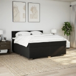 Giroletto a Molle con Materasso Nero 200x200 cm in Tessuto