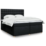 Giroletto a Molle con Materasso Nero 200x200 cm in Tessuto
