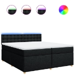 Giroletto a Molle con Materasso Nero 200x200 cm in Tessuto