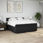 Giroletto a Molle con Materasso Nero 200x200 cm in Tessuto