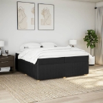 Giroletto a Molle con Materasso Nero 200x200 cm in Tessuto
