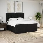 Giroletto a Molle con Materasso Nero 200x200 cm in Tessuto