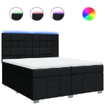 Giroletto a Molle con Materasso Nero 200x200 cm in Tessuto