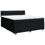Giroletto a Molle con Materasso Nero 200x200 cm in Tessuto