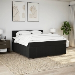 Giroletto a Molle con Materasso Nero 200x200 cm in Tessuto