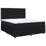 Giroletto a Molle con Materasso Nero 200x200 cm in Velluto