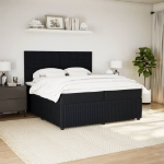 Giroletto a Molle con Materasso Nero 200x200 cm in Velluto